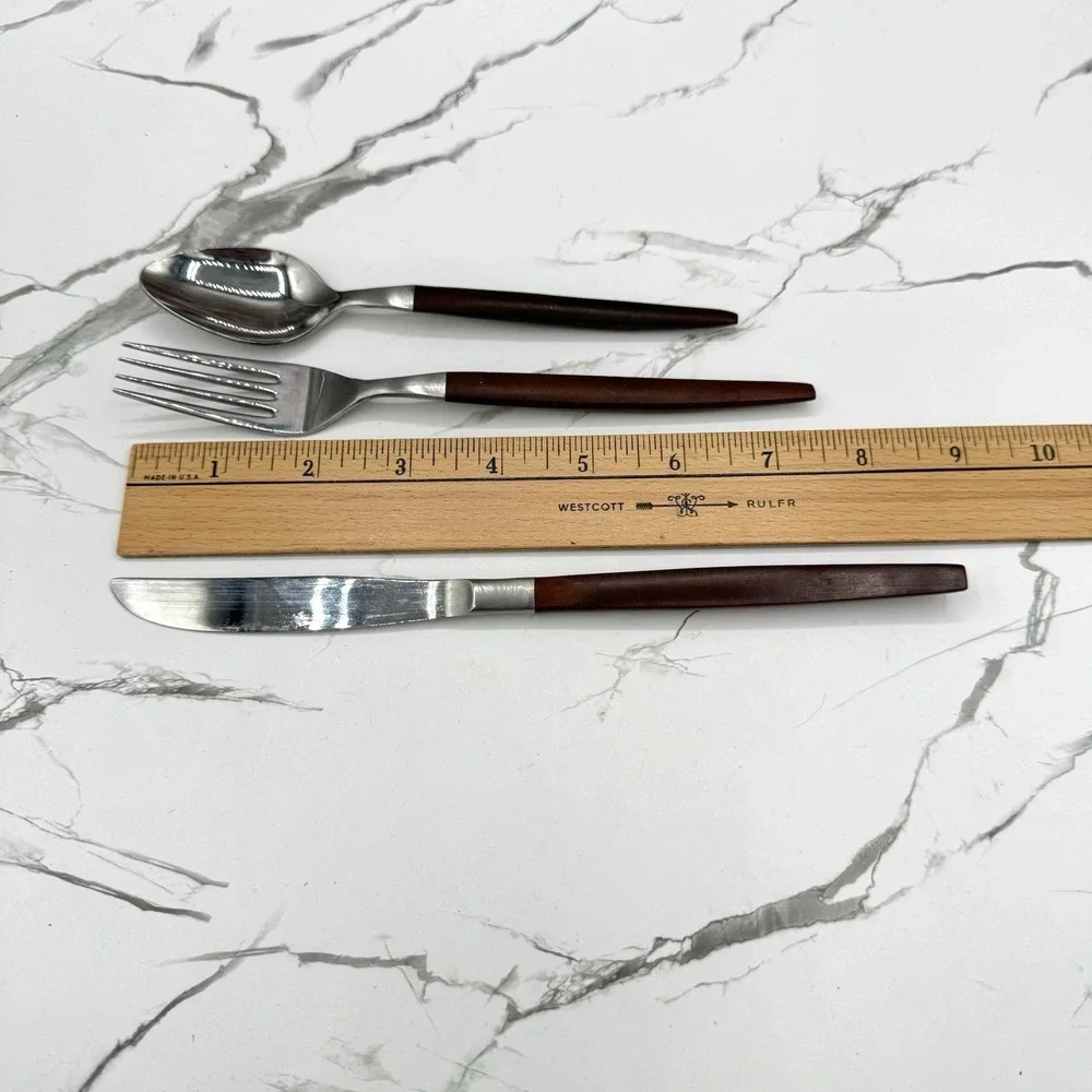Vintage 50pc Ekco Eterna Canoe Muffin MCM Flatware Set Stainless Japan MCM